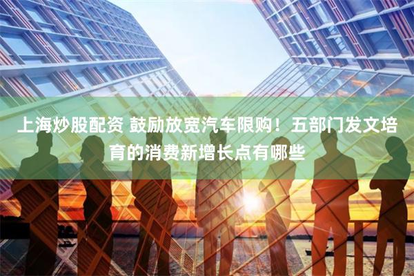 上海炒股配资 鼓励放宽汽车限购！五部门发文培育的消费新增长点有哪些